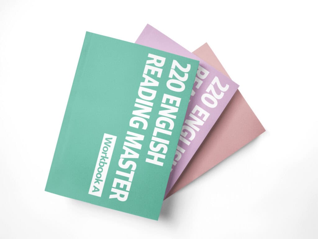 영어 독서 마스터 노트북 A, 20개 영어 읽기 연습 자료 제공.